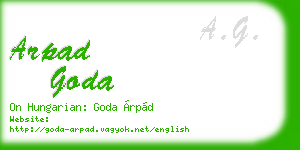 arpad goda business card